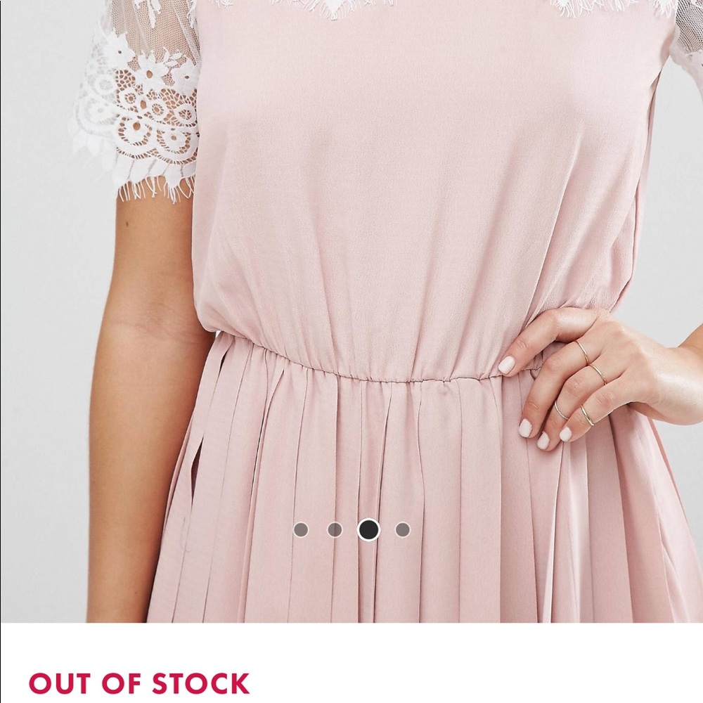 Boohoo eyelash lace pleated midi dress - Picture 4 of 5
